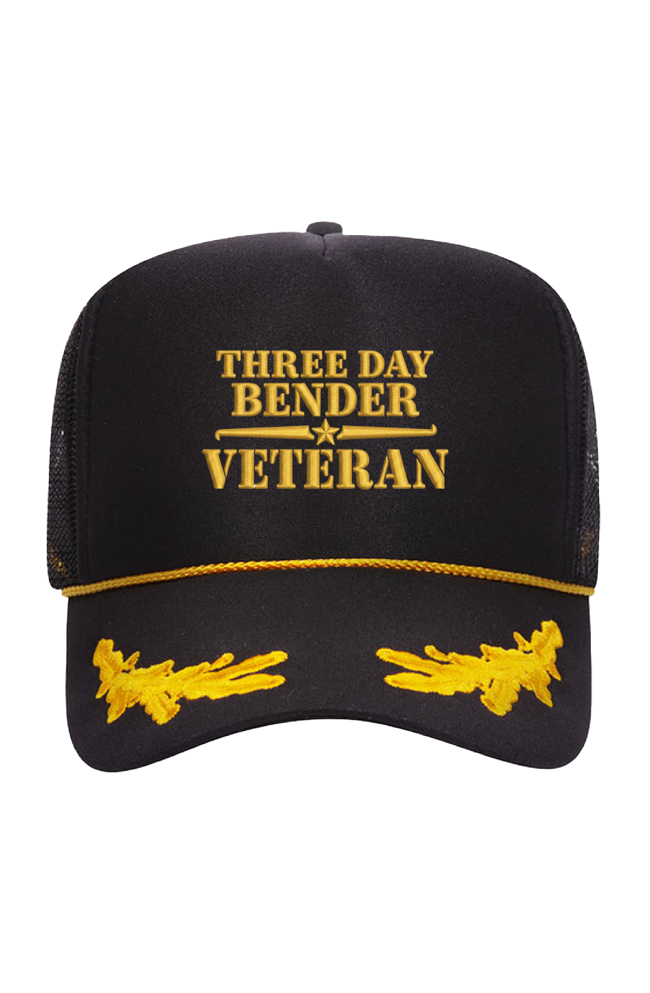 Three Day Bender Veteran Gold Leaf Trucker Cap