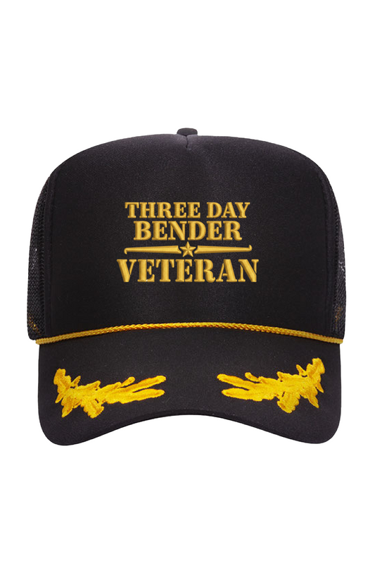 Three Day Bender Veteran Gold Leaf Trucker Cap