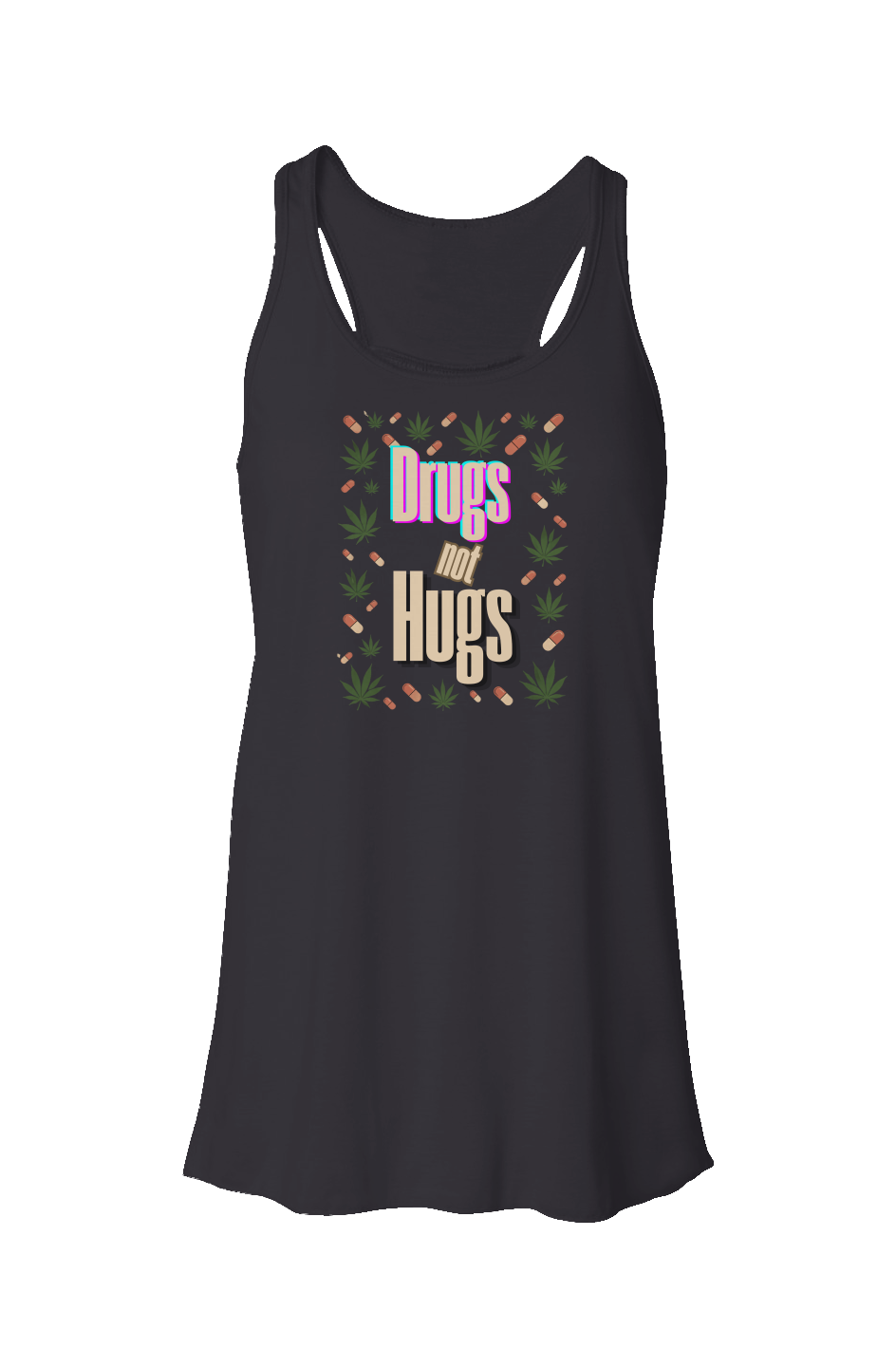 D GS not Hugs Flowy Racerback Tank