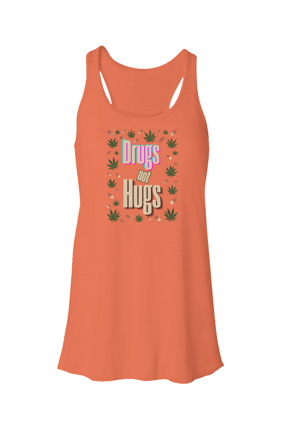 D GS not Hugs Flowy Racerback Tank